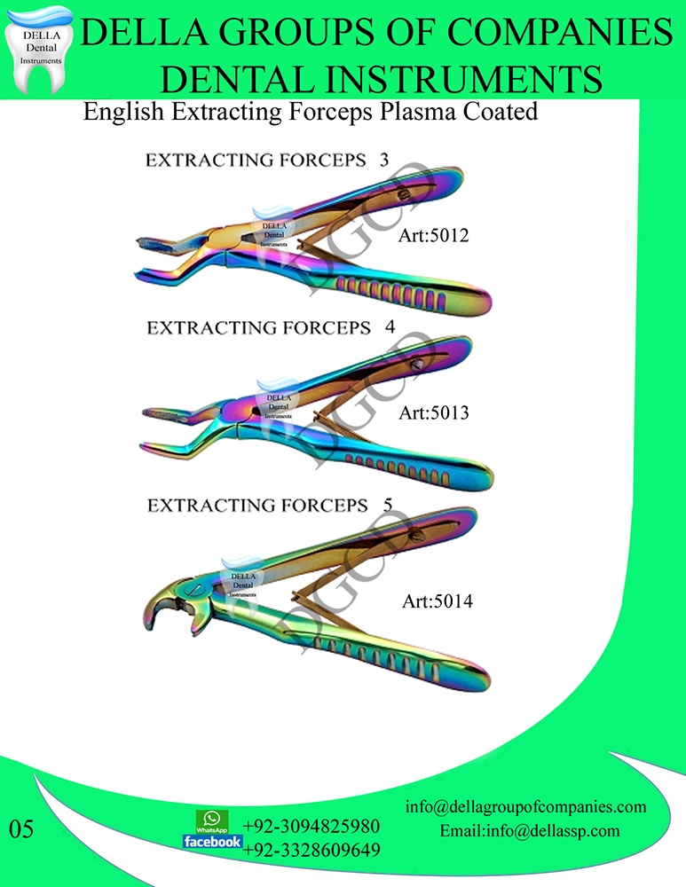 English Extracting Forceps Plasma Coated